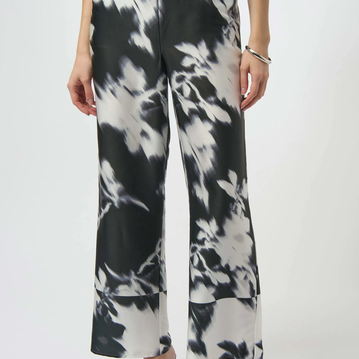 Joseph Ribkoff Satin Floral Print Wide-Leg Pants-254081 – Unique