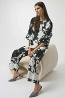 Joseph Ribkoff Satin Floral Print Wide-Leg Pants-254081