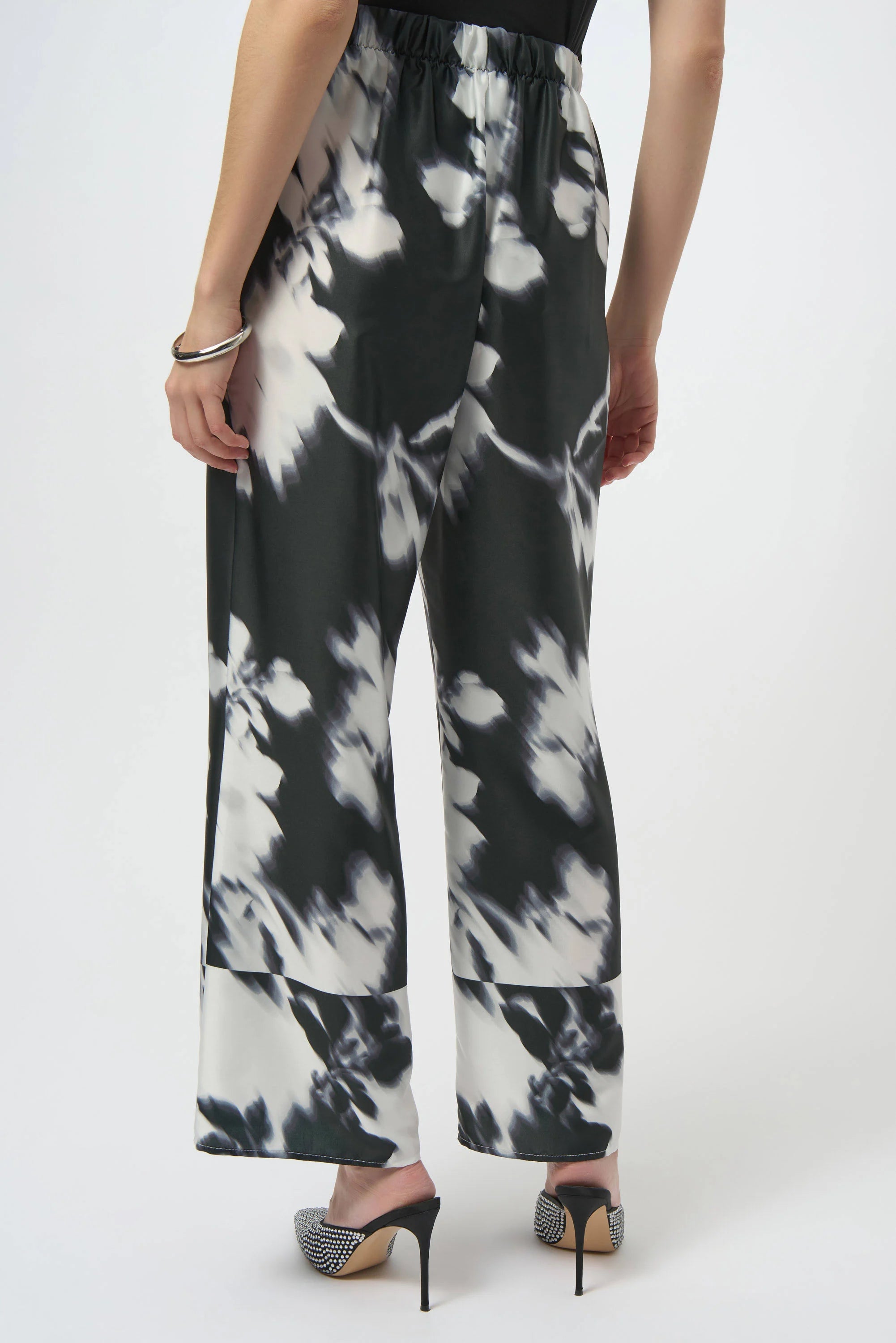 Joseph Ribkoff Satin Floral Print Wide-Leg Pants-254081