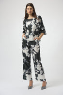 Joseph Ribkoff Satin Floral Print Wide-Leg Pants-254081