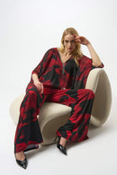 Jospeh Ribkoff Chiffon Abstract Print Poncho Top-254090