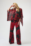 Jospeh Ribkoff Chiffon Abstract Print Poncho Top-254090
