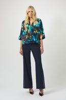 Joseph Ribkoff Satin Abstract Print Top-254097