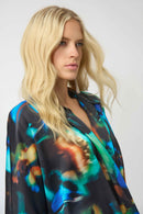 Joseph Ribkoff Satin Abstract Print Top-254097