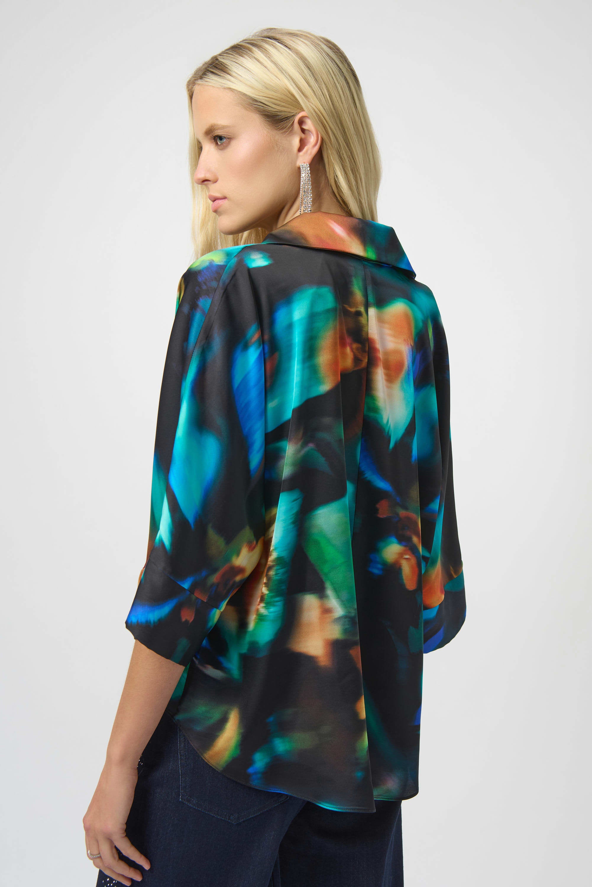 Joseph Ribkoff Satin Abstract Print Top-254097