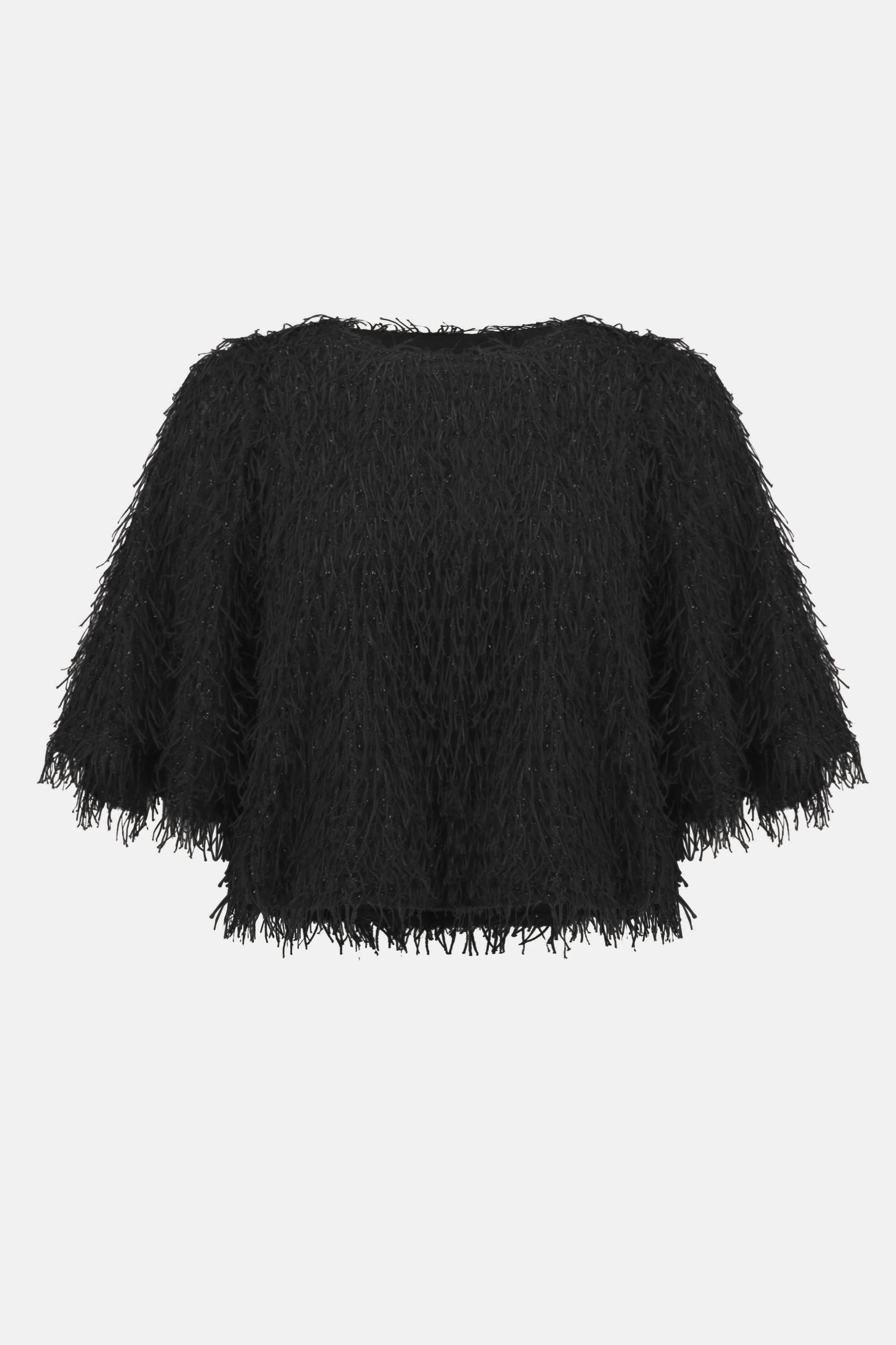 Joseph Ribkoff Novelty Fringe Boxy Top-254105