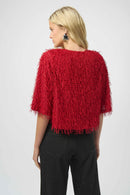 Joseph Ribkoff Novelty Fringe Boxy Top-254105
