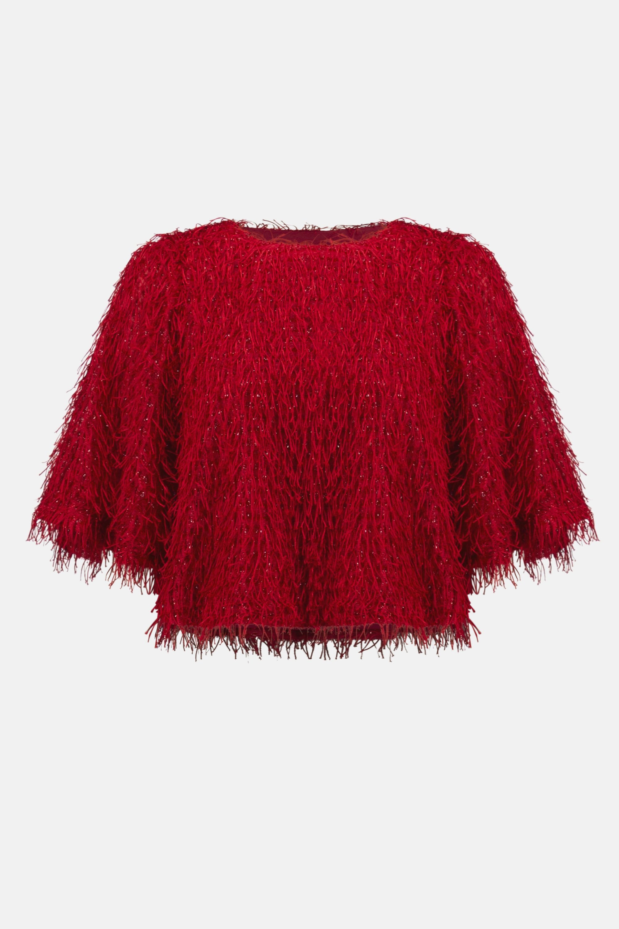 Joseph Ribkoff Novelty Fringe Boxy Top-254105