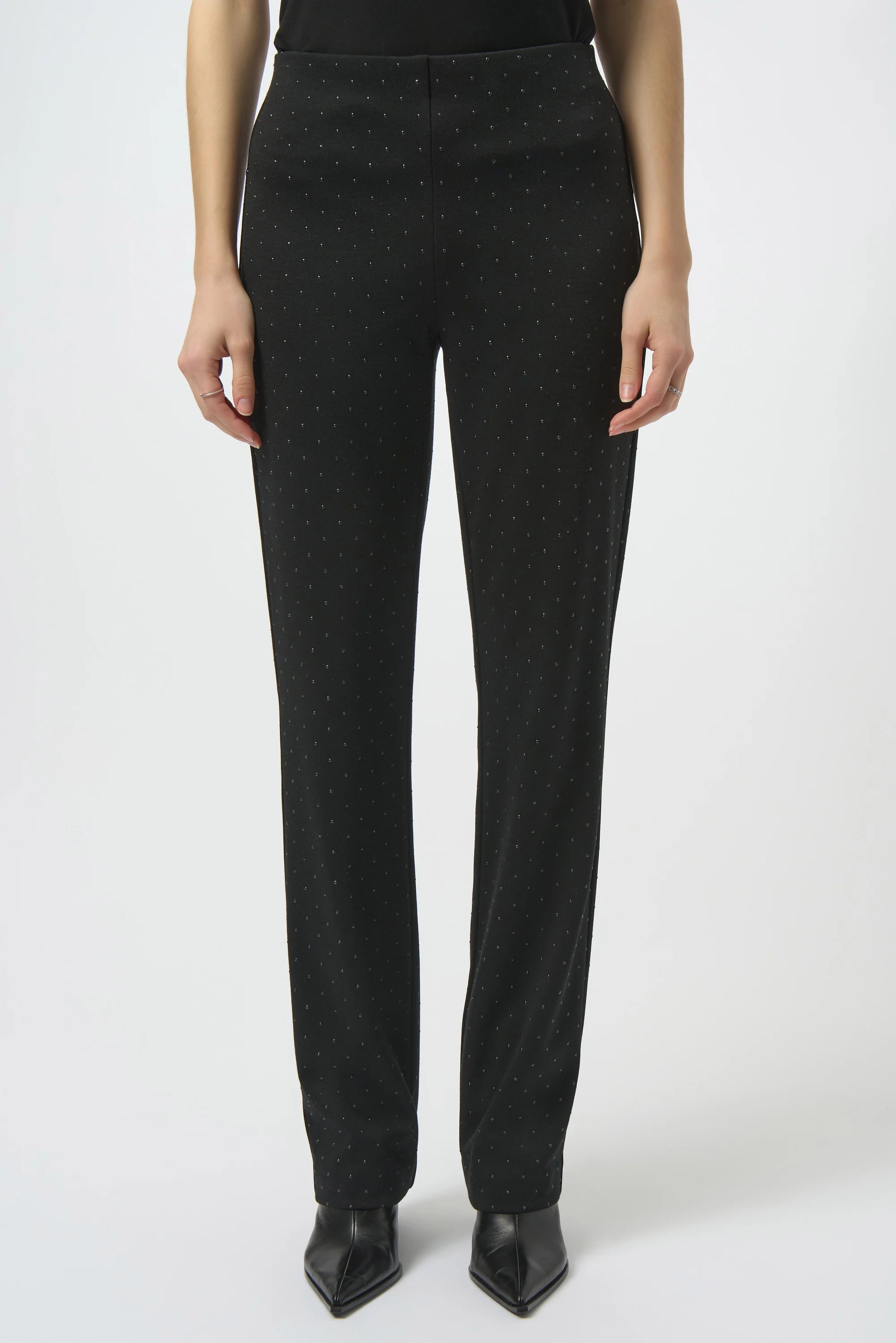 Joseph Ribkoff Heavy Knit Dew Drop Straight Leg Pants-254106