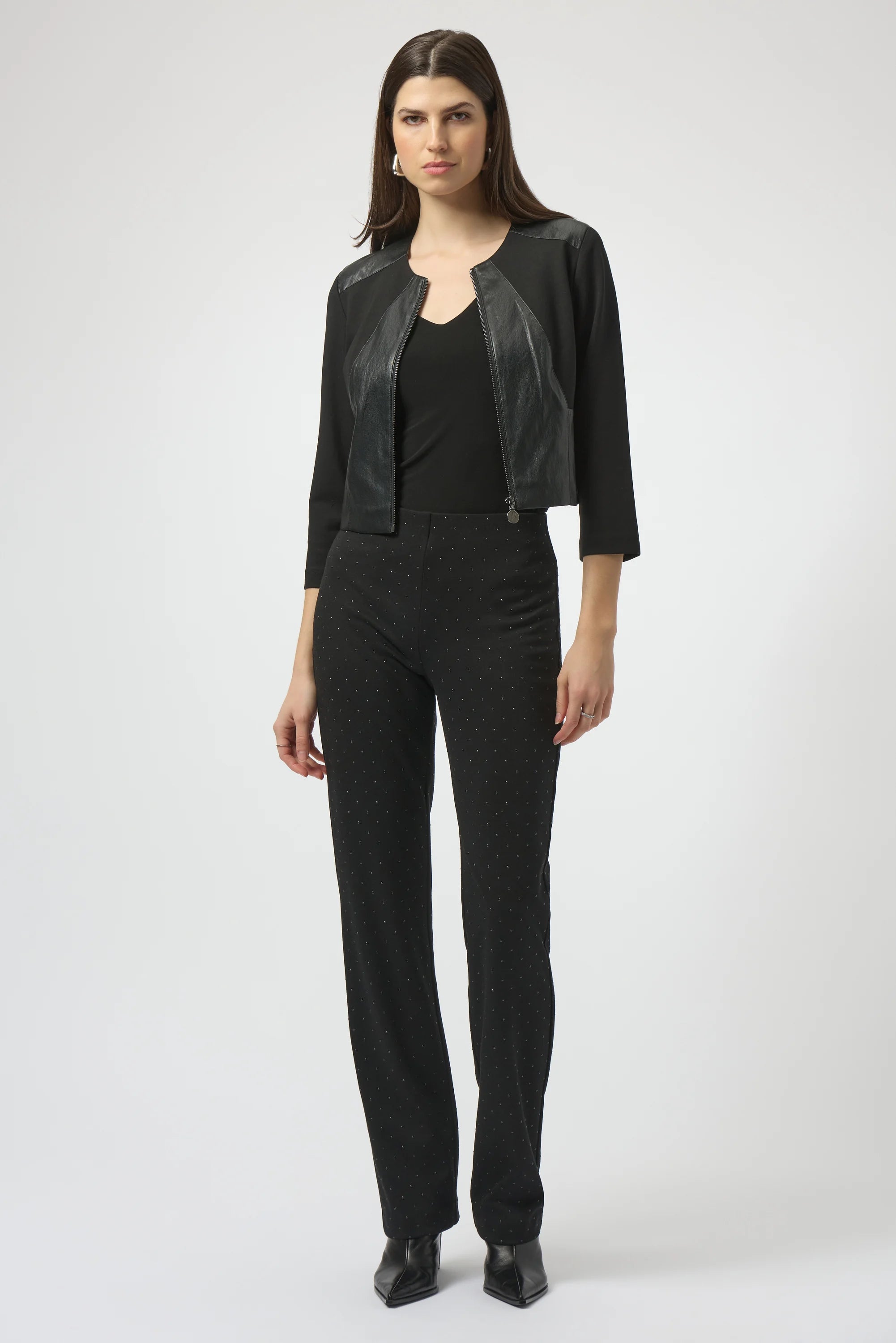 Joseph Ribkoff Heavy Knit Dew Drop Straight Leg Pants-254106