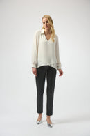 Joseph Ribkoff Foiled Heavy Knit Slim Fit Pants-254143