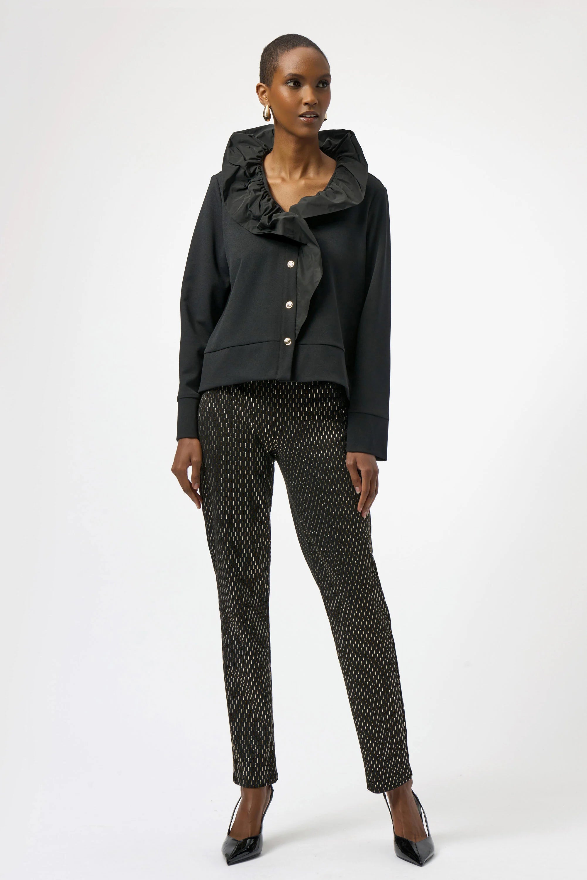 Joseph Ribkoff Foiled Heavy Knit Slim Fit Pants-254143