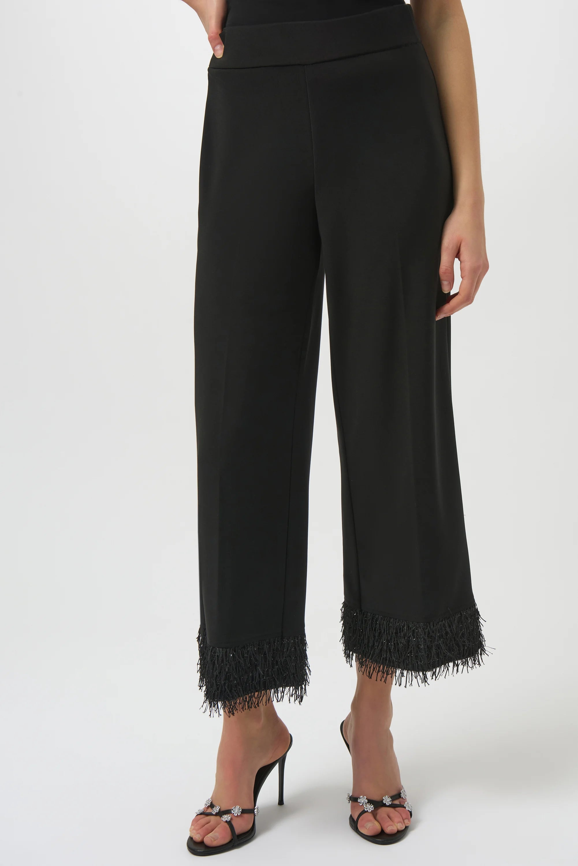 Joseph Ribkoff Silky Knit Culotte with Fringe Hem-254147