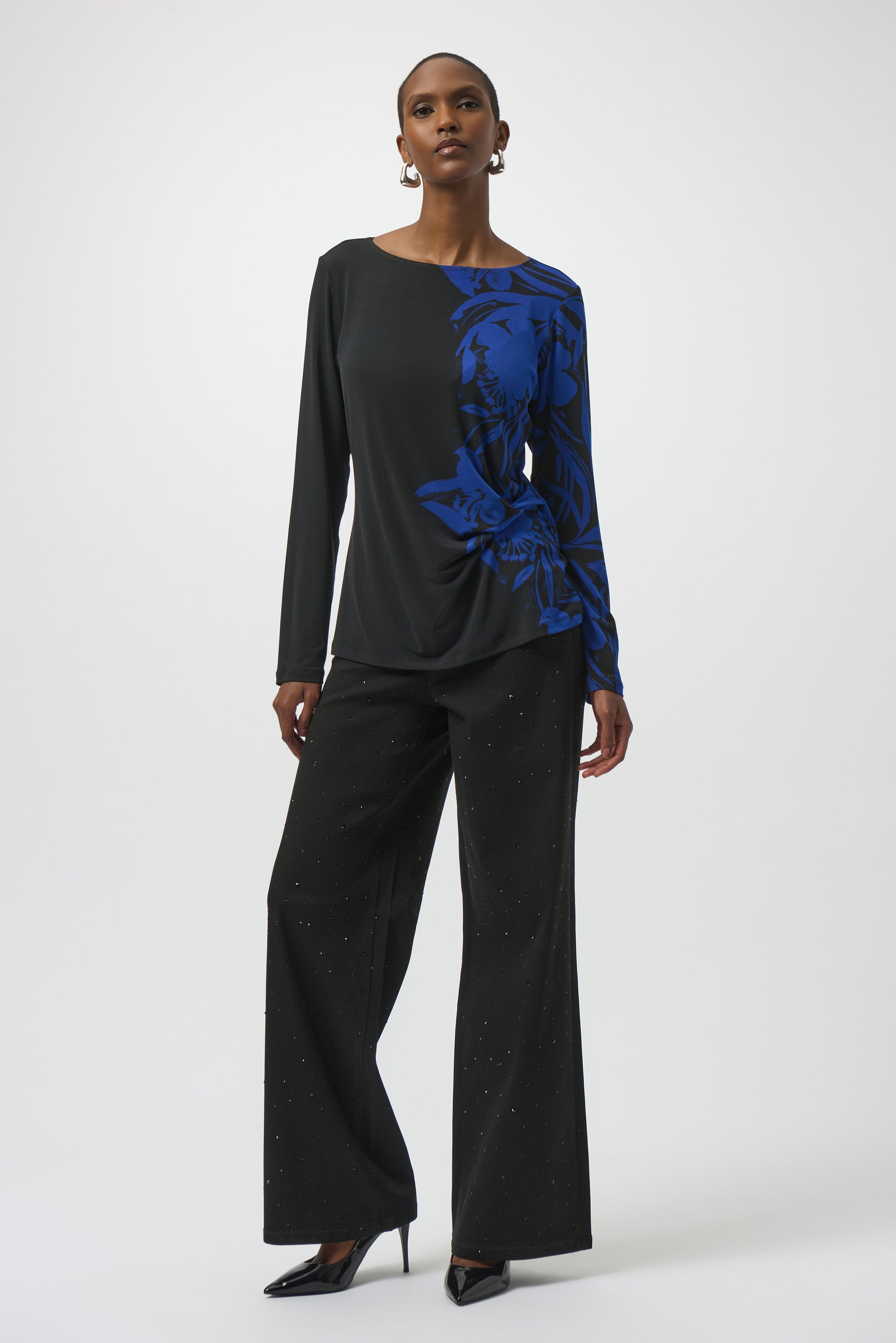 Joseph Ribkoff    Silky Knit Floral Print Straight Top-254159