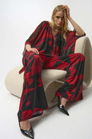 Joseph Ribkoff Silky Knit Abstract Print Wide Leg Pants-254198