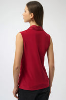 Joseph Ribkoff Recycled Satin & Silky Knit Sleeveless Wrap Top-254215