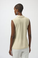 Joseph Ribkoff Recycled Satin & Silky Knit Sleeveless Wrap Top-254215
