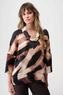 Joseph Ribkoff Satin Abstract Print Tunic -254216