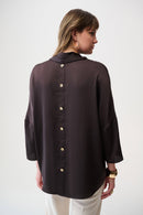 Joseph Ribkoff Satin Boxy Tunic with Cowl Collar-254217