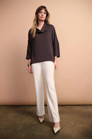 Joseph Ribkoff Satin Boxy Tunic with Cowl Collar-254217