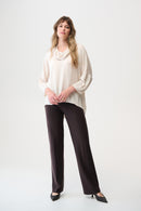 Joseph Ribkoff Satin Boxy Tunic with Cowl Collar-254217