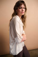 Joseph Ribkoff Satin Boxy Tunic with Cowl Collar-254217