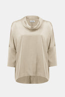 Joseph Ribkoff Satin Boxy Tunic with Cowl Collar-254217
