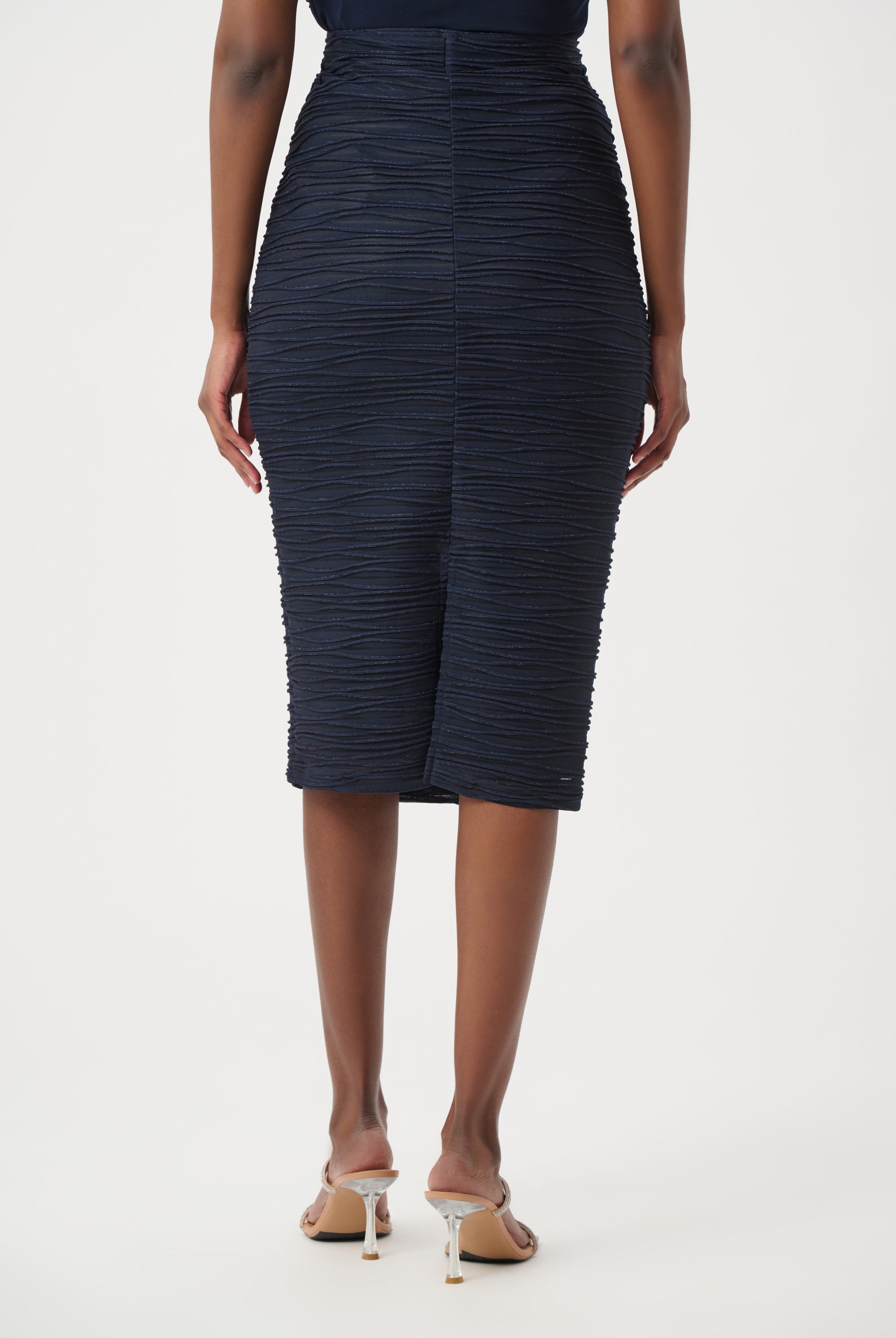 Signature | Lurex Cascade Knit Pull-On Pencil Skirt