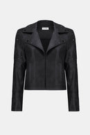 Joseph Ribkoff Foiled Faux Suede Fitted Jacket with Rhinestones-254904