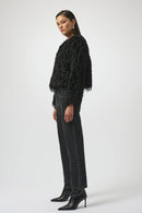 Joseph Ribkoff Faux Fur Collarless Boxy Jacket-254905