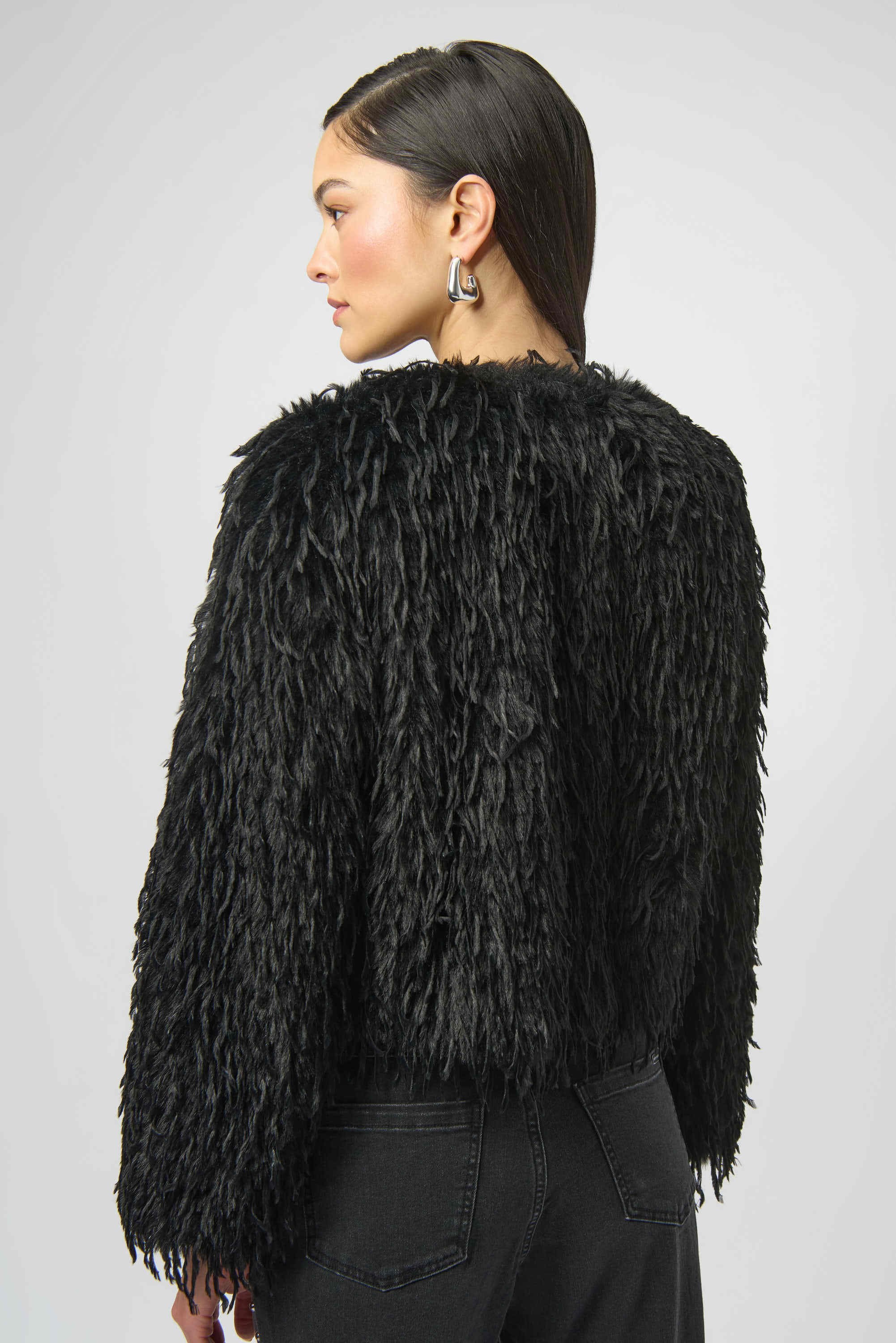Joseph Ribkoff Faux Fur Collarless Boxy Jacket-254905