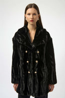Joseph Ribkoff Textured Faux Fur Shawl Collar Coat-254908