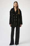 Joseph Ribkoff Textured Faux Fur Shawl Collar Coat-254908