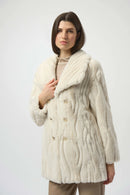 Joseph Ribkoff Textured Faux Fur Shawl Collar Coat-254908