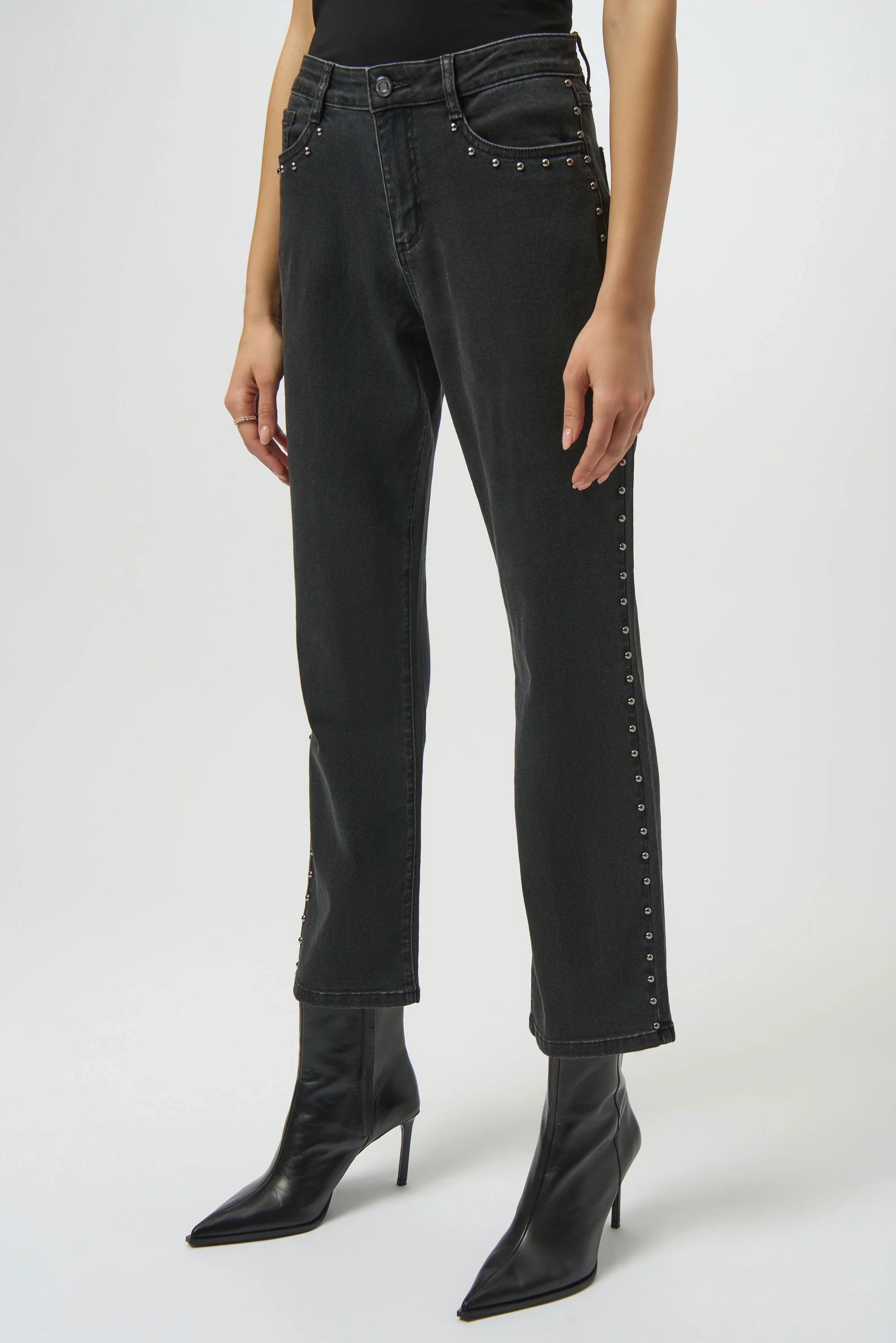 Joseph Ribkoff Classic Straight Leg Jeans with Studded Seams-254916