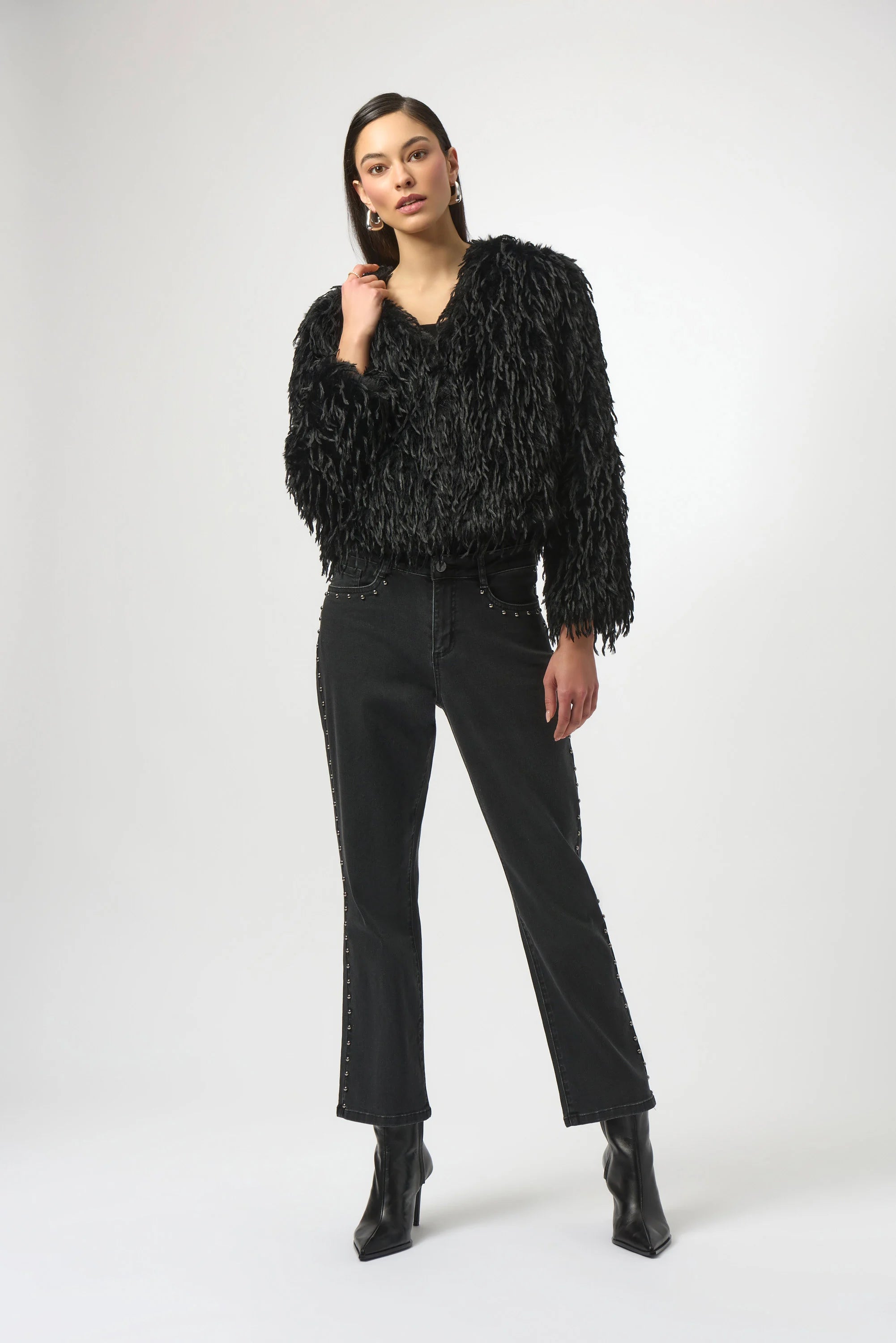 Joseph Ribkoff Classic Straight Leg Jeans with Studded Seams-254916