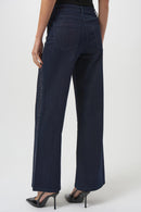 Classic Wide Leg Jeans with Rhinestone Seams Style 254918