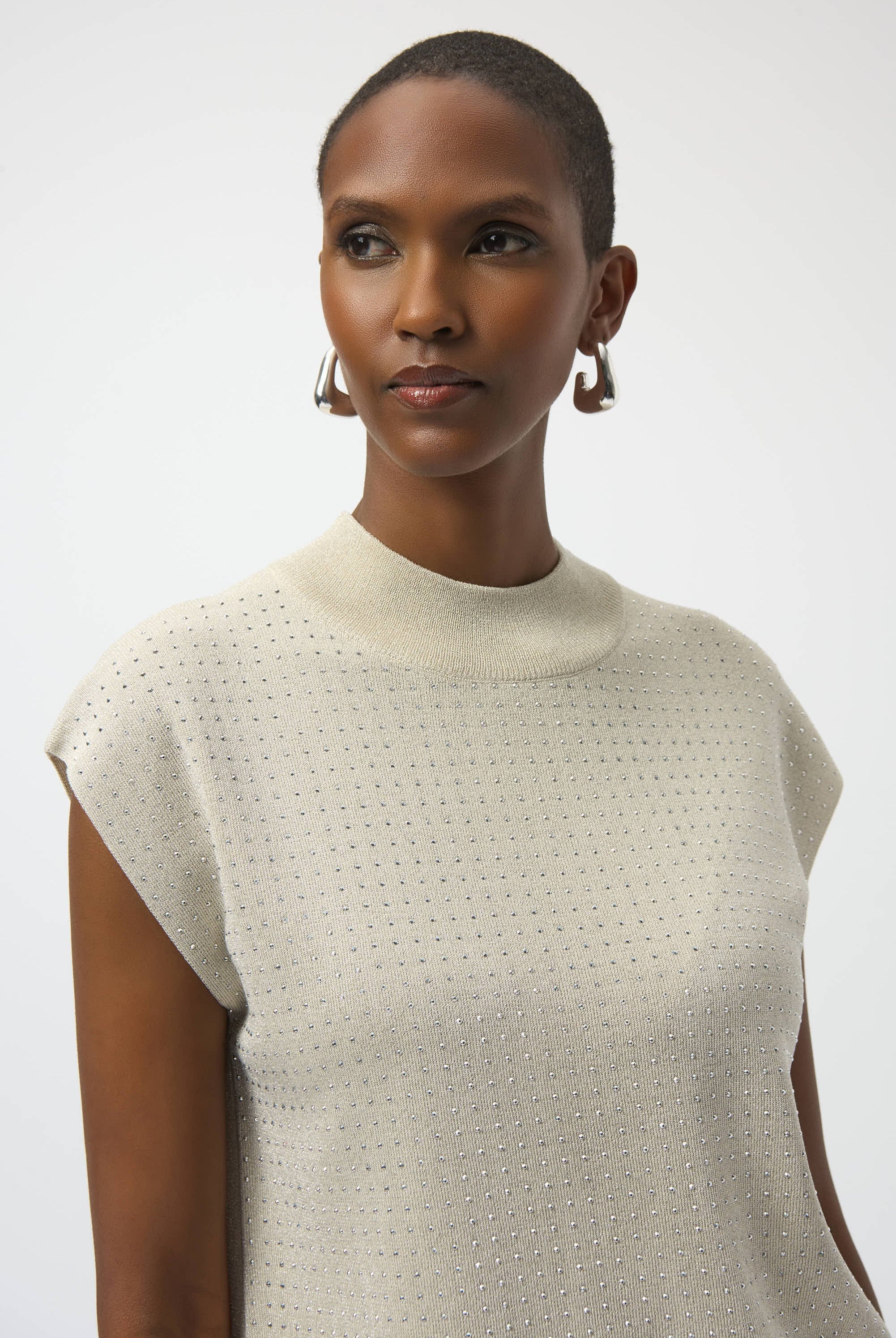 Sweater Knit Sleeveless Pullover with Iron-On Detail