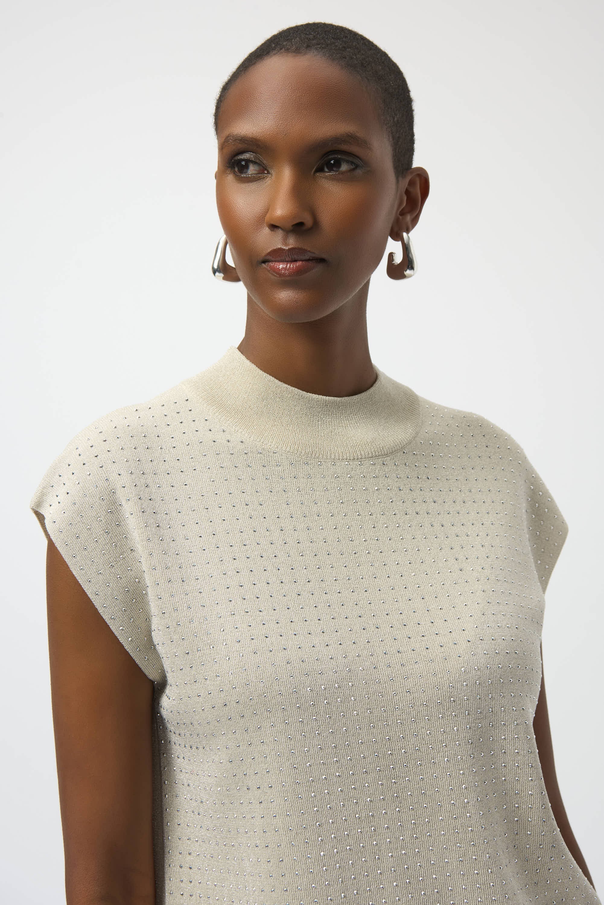 Sweater Knit Sleeveless Pullover with Iron-On Detail