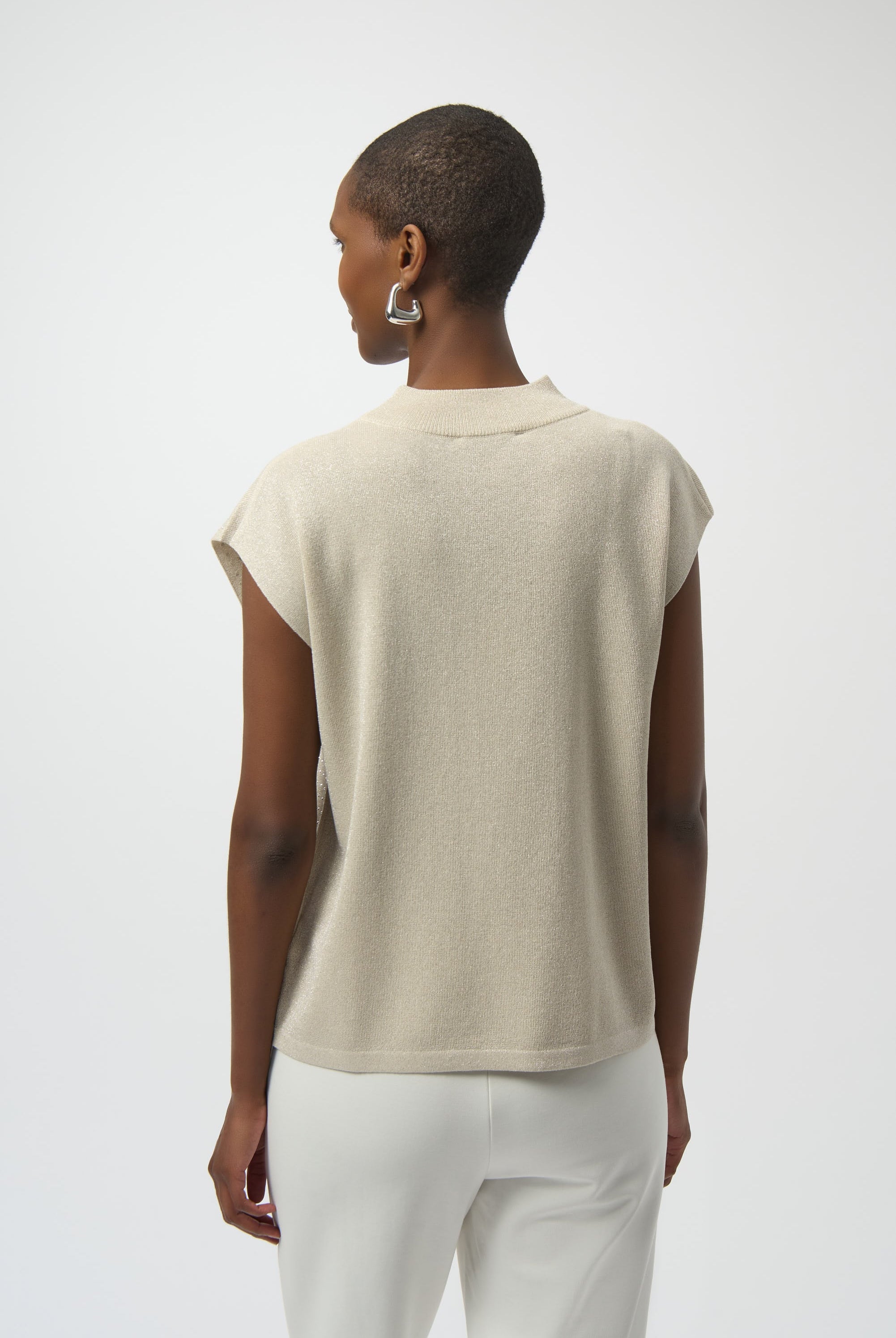 Sweater Knit Sleeveless Pullover with Iron-On Detail