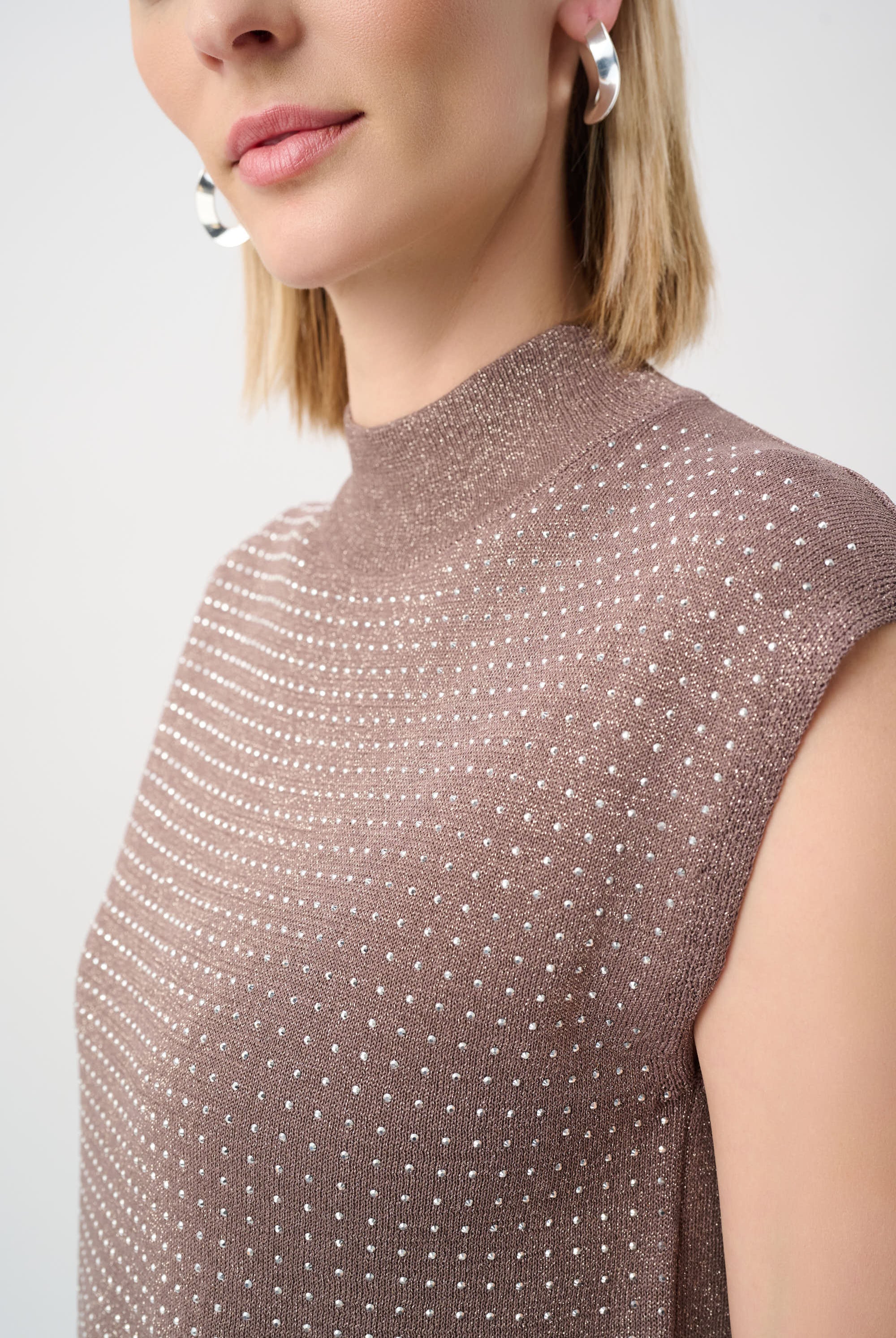 Sweater Knit Sleeveless Pullover with Iron-On Detail