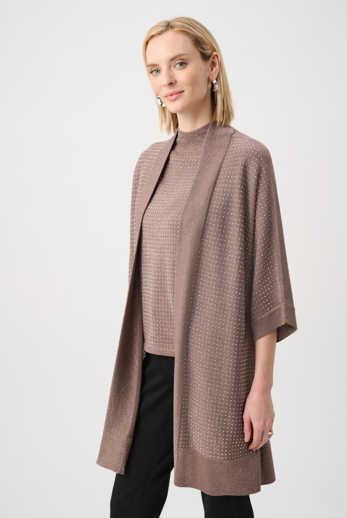 Joseph Ribkoff Embellished Sparkly Long Cardigan 254937F26, view 6