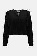 Joseph Ribkoff Feather Yarn Cardigan with Rhinestone Bow-254955