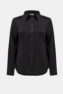 Joseph Ribkoff Satin Blouse with Back Cowl Neck and Rhinestone Detail-254967
