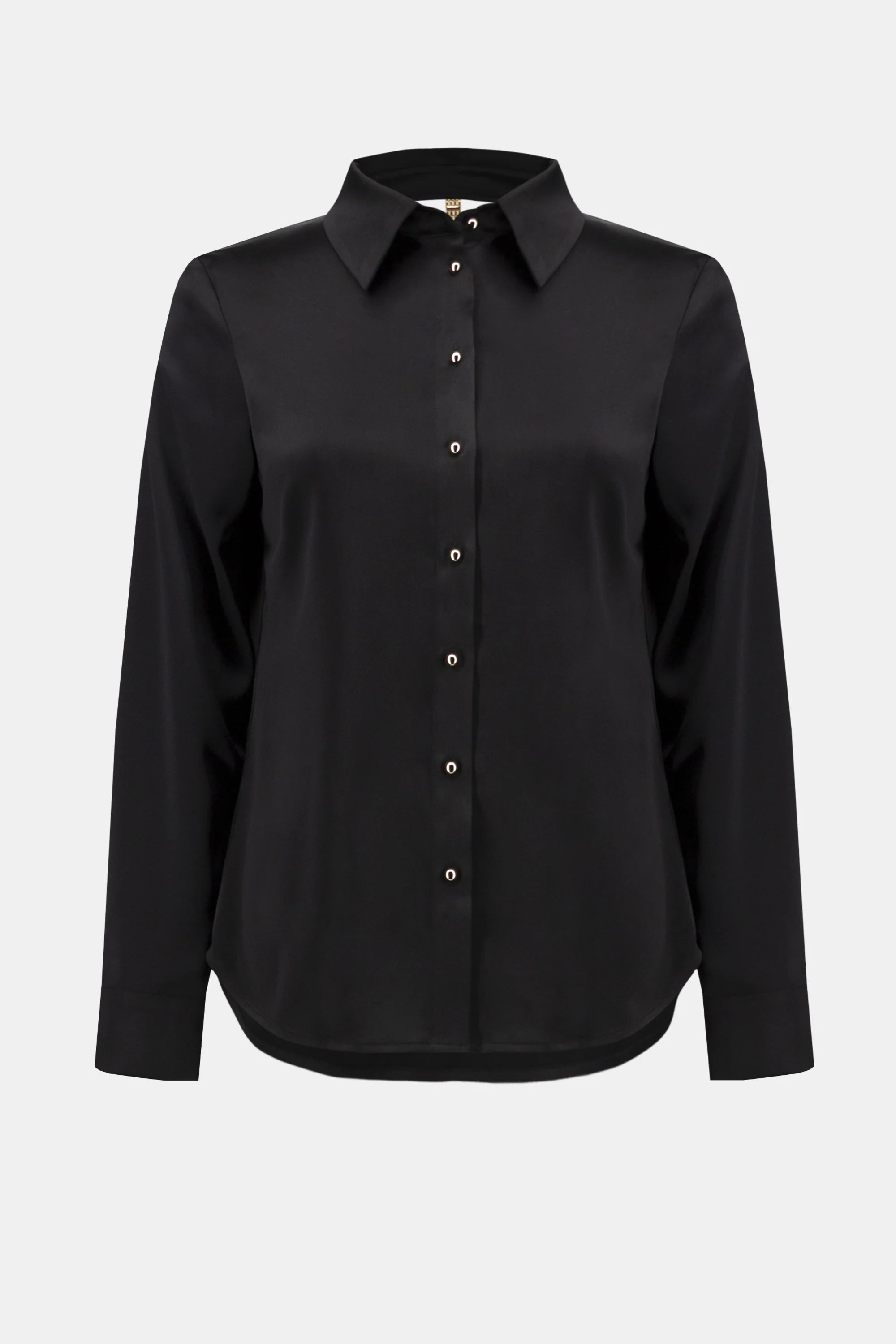 Joseph Ribkoff Satin Blouse with Back Cowl Neck and Rhinestone Detail-254967