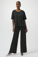 Joseph Ribkoff Knit Scoop Neck Top with Rhinestones-254968
