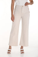 Frank Lyman High Waisted Pants with Decorative Button Detailing-256779U