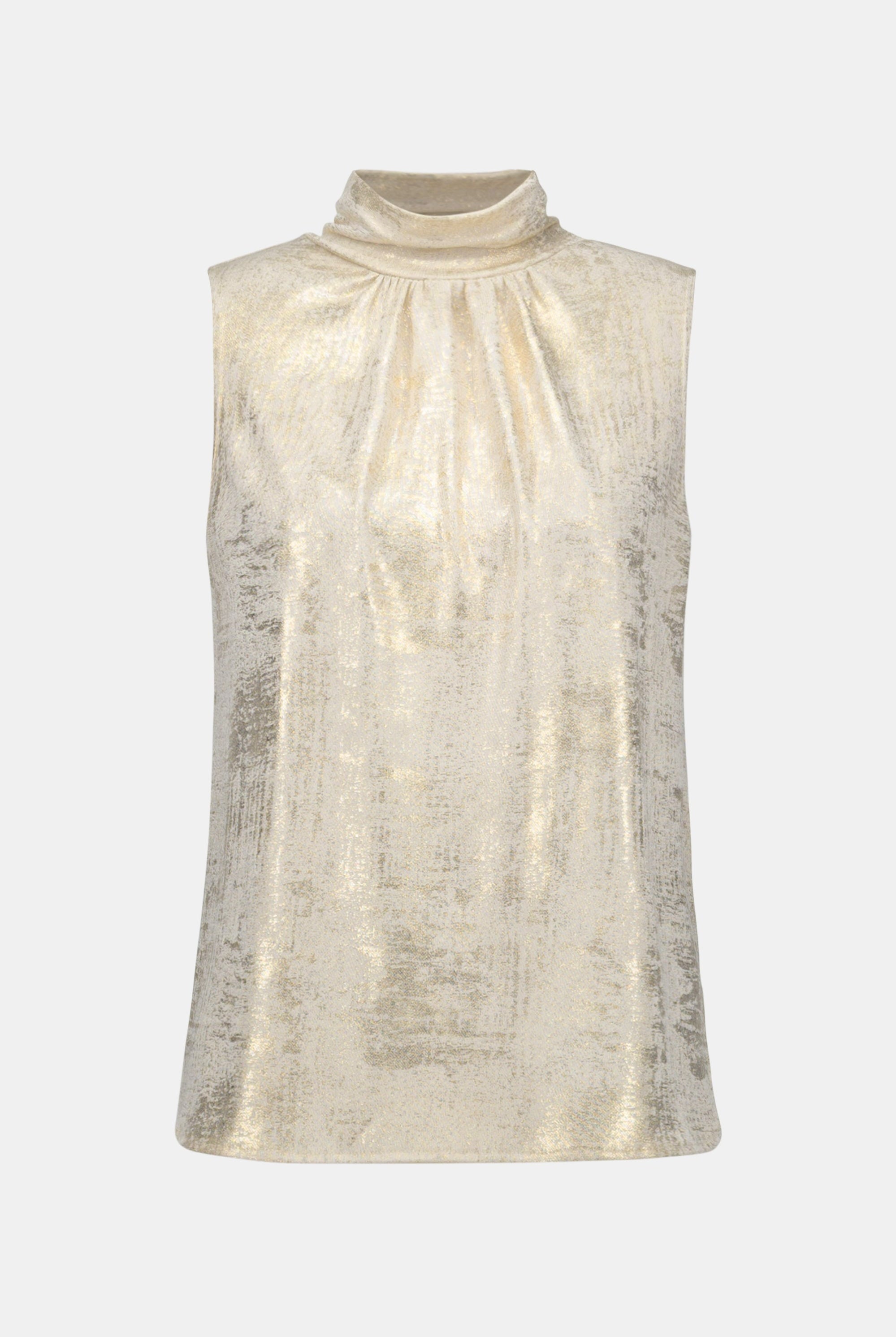 Foiled Knit Straight Sleeveless Top