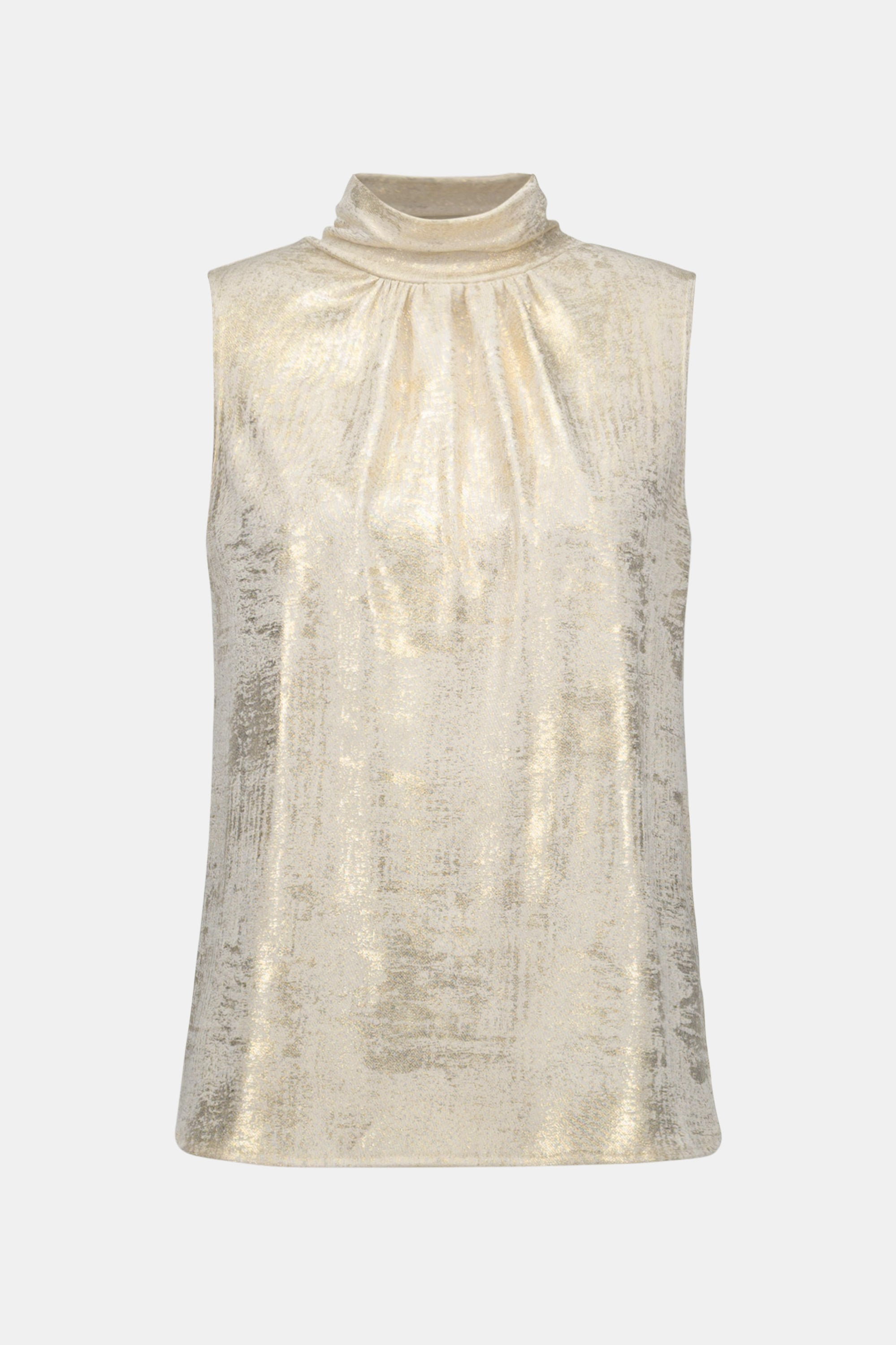 Foiled Knit Straight Sleeveless Top