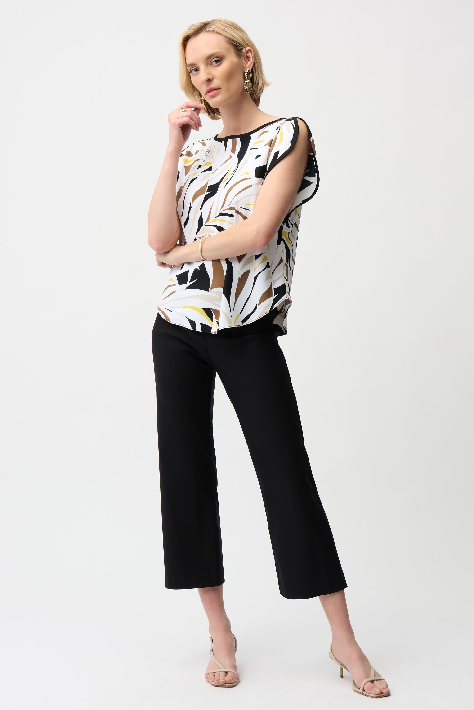 Soft Micro Twill Pull-On Culotte Pants